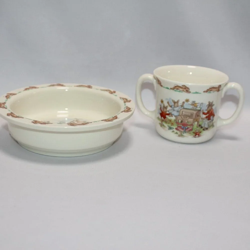 Vintage 1936 Royal Doulton “Bunnykins” Bowl/Cup Set Fine Bone China